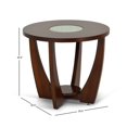 thumbnail image 3 of Table d'Appoint Rafael en Bois Finition Cerisier avec Incrustation de Verre, 3 of 3