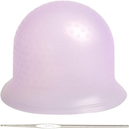 1 PCS Silicone Highlight Cap Frosting Coloring Hat Professional Reusable Highlighting Caps for Dyeing Hair Hairdressing (Pink)