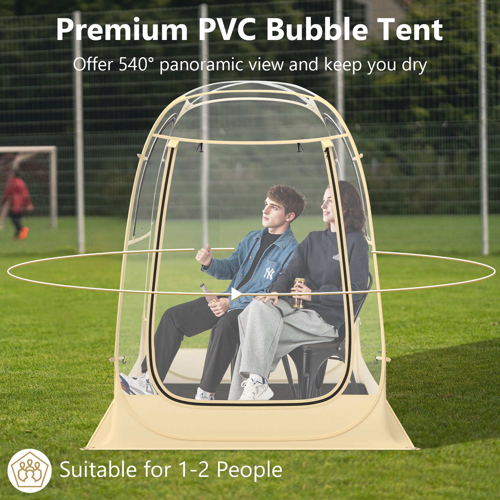 Gymax 4.2 x 4.2 FT Instant Pop up Tent Weatherproof Shelter Sports Tent for 1-2 People