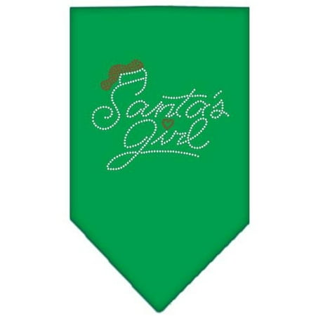 Girls Emerald Green - Santa's Girl Rhinestone Bandana Emerald Green Small
