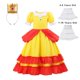 thumbnail image 3 of Vestido de princesa melocotón para niña, disfraz de Halloween, ropa de actuación de escenario para niños, trajes de fiesta de Carnaval de cumpleaños, 3 of 5