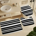 thumbnail image 6 of 4Pcs Modern Black Glitter Marble Shower Curtain Sets, Bathroom Set Decor with Non-Slip Bath Mat, Toilet Lid Rug and Contour Mat, 72 x 72inch, 6 of 8