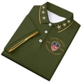 thumbnail image 3 of Men's USA 250th Anniversary Polo Shirt We The People Patriotic Flag Short Sleeve Golf Tee, 3 of 6