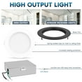 thumbnail image 3 of Luxrite 5 Inch LED Recessed Ceiling Light, 18W, 5CCT 2700K-5000K, 1600LM, Dimmable - Black, 3 of 7