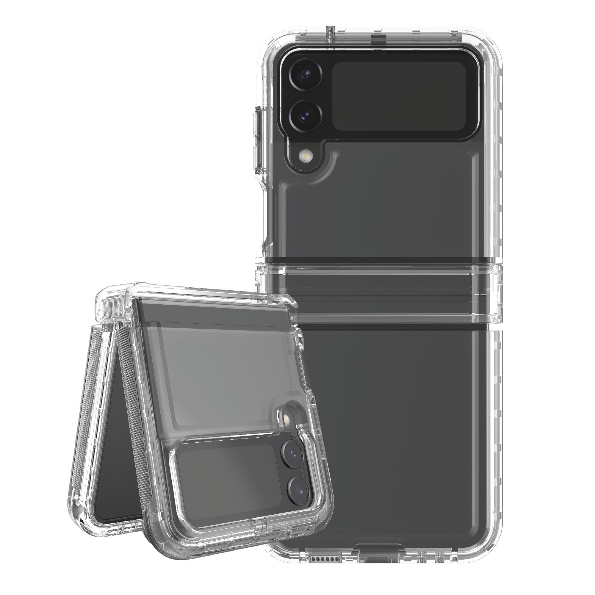 Open Box Onn. WIBCLR100094000 Rugged Phone Case for Samsung Galaxy Z Flip4 5G - Clear