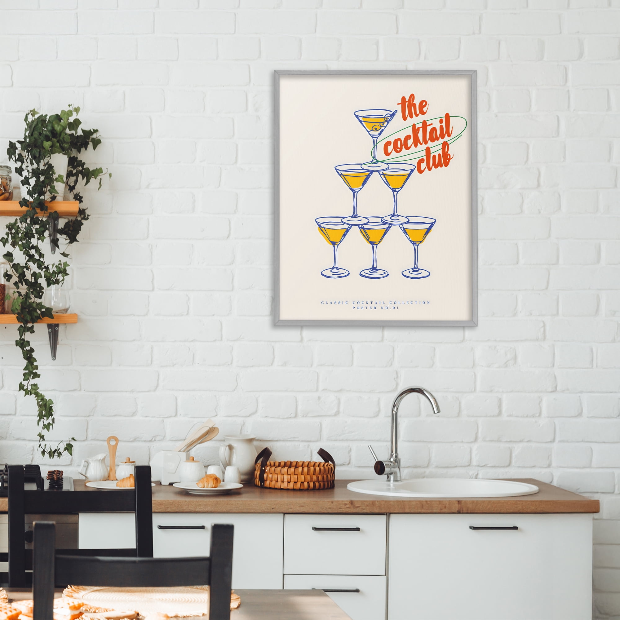 Stupell Industries Tower Toast Cocktail Club Gray Framed Giclee Art, design by The Prints Vibe