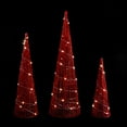 thumbnail image 3 of Northlight LED Lighted Glitter Cone Tree Outdoor Christmas Decorations - 23.5" - Set of 3, 3 of 6
