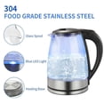 thumbnail image 3 of Stainless Steel Cordless Electric Kettle, BPA-Free Borosilicate Glass, Auto Boil-Dry Shut-Off, and LED Light for Safe and Stylish Tea Preparation, 3 of 5