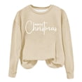 thumbnail image 2 of VgaVtl Women Christmas Sweatshirt Beige Sweatshirts for Women Plus Size Pullover Comfy Crew Neck Holiday Sweatshirt, 2 of 4