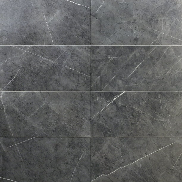 Bond Tile Elegant Amani Gray 12 In X 24 In Matte Marble Look