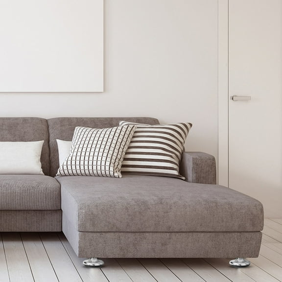 ROSENICE 8Pcs Silver Metal Furniture Legs Modern Elegance Trumpet Shaped Base for Sofa Bed Chair 2.75X2.55X2.55In