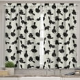 thumbnail image 2 of Ambesonne Cat Valance & Curtain, Funny House Pet Silhouettes, 55"x24", Beige Black, 2 of 6