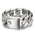 thumbnail image 3 of HOOUN 31mm Heavy Large Huge Miami Cuban Chain Bracelet Stainless Steel Polished Mens-22.5cm (8.85 inch), 3 of 4