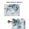 thumbnail image 6 of Blue Turtle Coastal 2 Panel Kitchen Curtains for Small Windows, Octopus Summer Beach Coral Seahorse Bathroom Tier Curtain, Short Window Treatment for Bedroom/Living Room 55"x24", 6 of 6