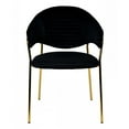thumbnail image 3 of Fabric Upholstered Dining Chair with Metal Legs, Set of 2, Black and Gold- Saltoro Sherpi, 3 of 7