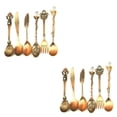 thumbnail image 2 of Cateissary De vajilla Retro, tenedor, cuchara de aleación, cuchara de cocina, cucharón de cocina, cucharilla de doméstico, cubiertos cobre rojo 2piezas, 2 of 6