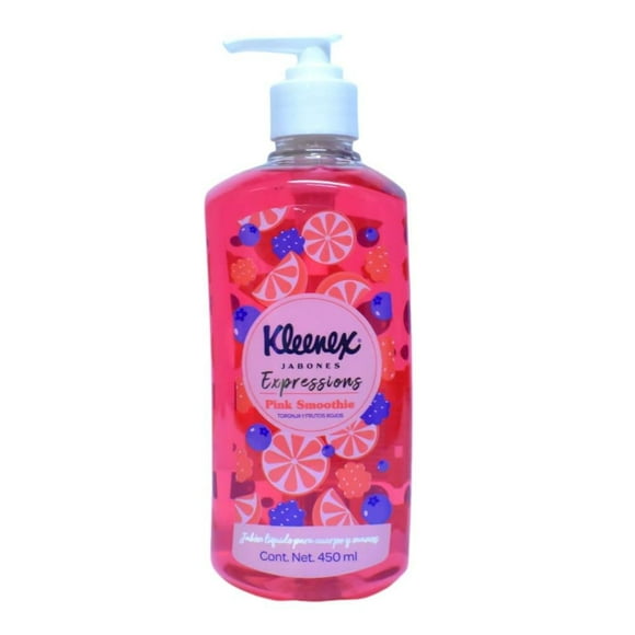 Jabón liquido Kleenex Pink smoothie Tornja y frutos rojos Rosa 450 ML