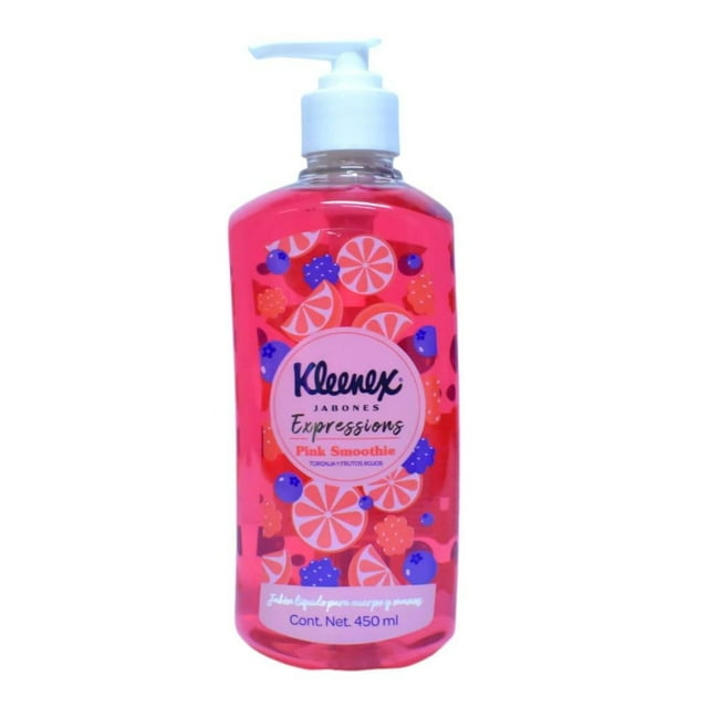 Jabón liquido Kleenex Pink smoothie Tornja y frutos rojos Rosa 450 ML