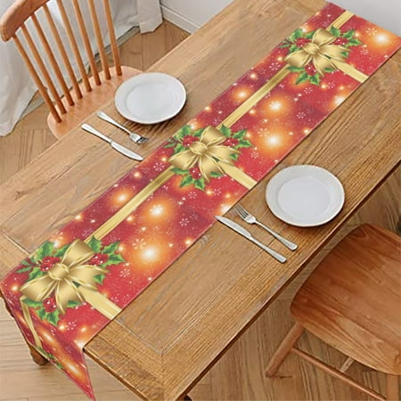 

HOTYD Christmas Table Runners Home Decoration Polyester Water Absorbent Dining Table Living Room Tea Table Size 72x12 inches