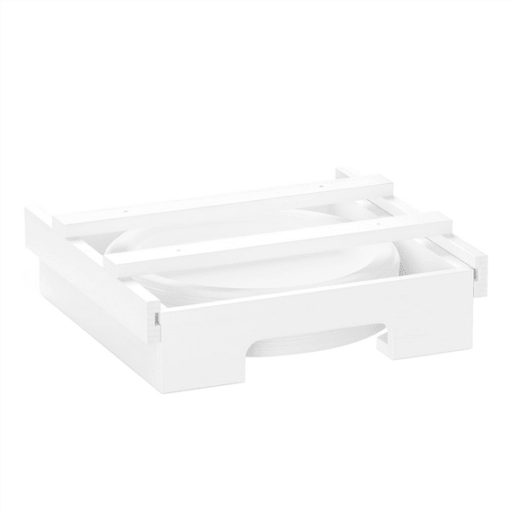 New Arrivals 9/10-Inch Bamboo Paper Plate Dispenser - Under Cabinet & Countertop Holder for Kitchen Caddys Plates Universal C