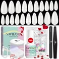 thumbnail image 1 of Set de uñas SAVILAND Almond Natural Uñas Tips 500 unidades con pegamento 4 en 1, 1 of 8