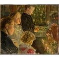 thumbnail image 2 of Leopold Kalckreuth 17x15 Gold Ornate Wood Frame and Double Matted Museum Art Print Titled - Children by the Christmas Tree, 2 of 4