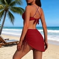 thumbnail image 7 of Stamzod Bathing Suit for Women Two Piece Bikini Swimsuits with Skirt 2026 High Waisted Mesh Swimwear Red M, 7 of 7
