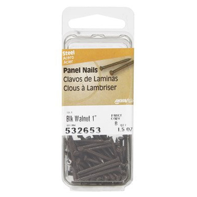 Panel Nail Hillman de acero con acabado en nogal negro de 1 pulgada