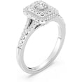 thumbnail image 2 of Double Halo Moissanite Diamond Ring 10K/14K/18K Solid White Gold Ring Round Cut Classic Engagement Ring Special for Christmas Gift, 2 of 3