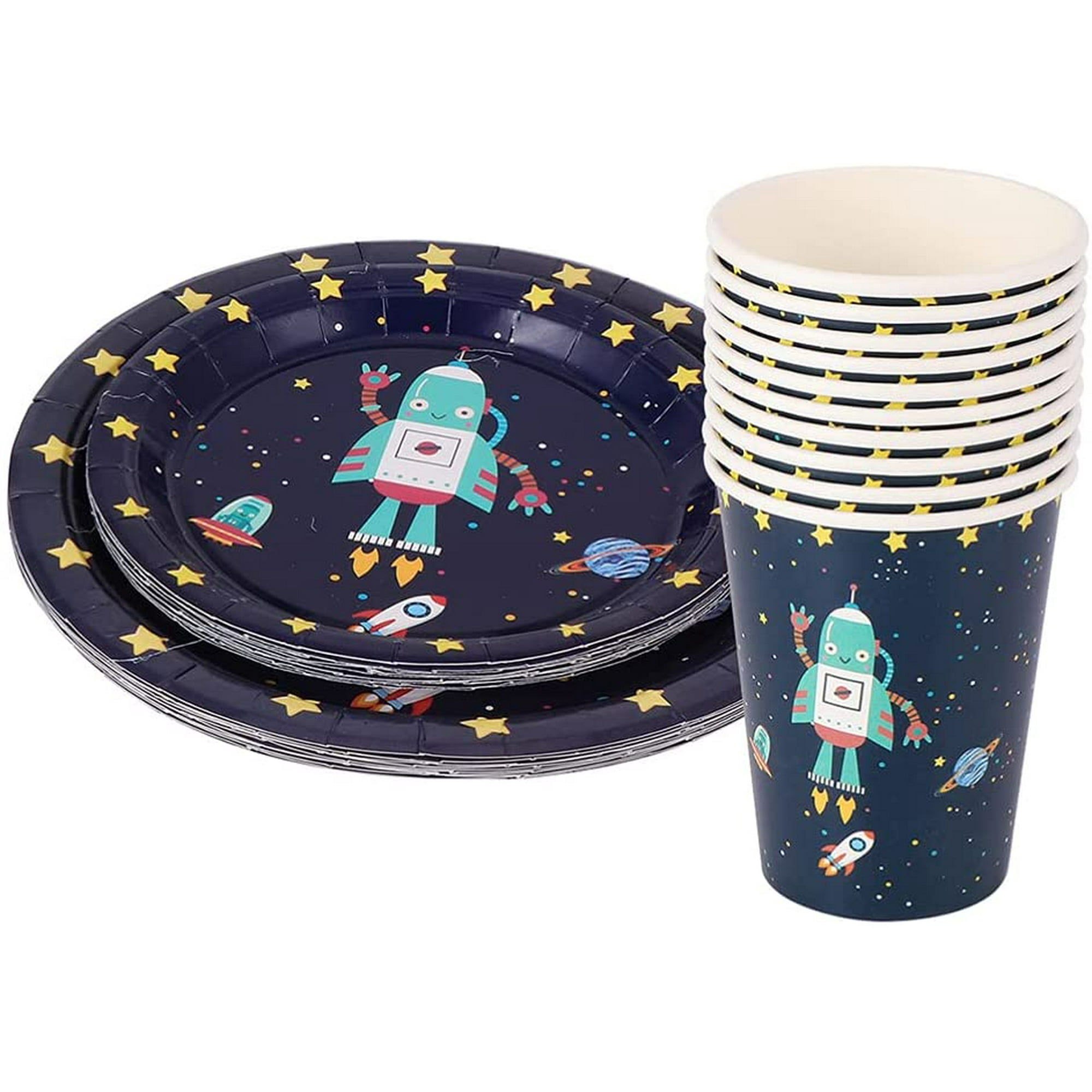 20Pcs Cartoon Plates and Cups Disposable Paper Plates Cups Party Tableware  | Walmart Canada