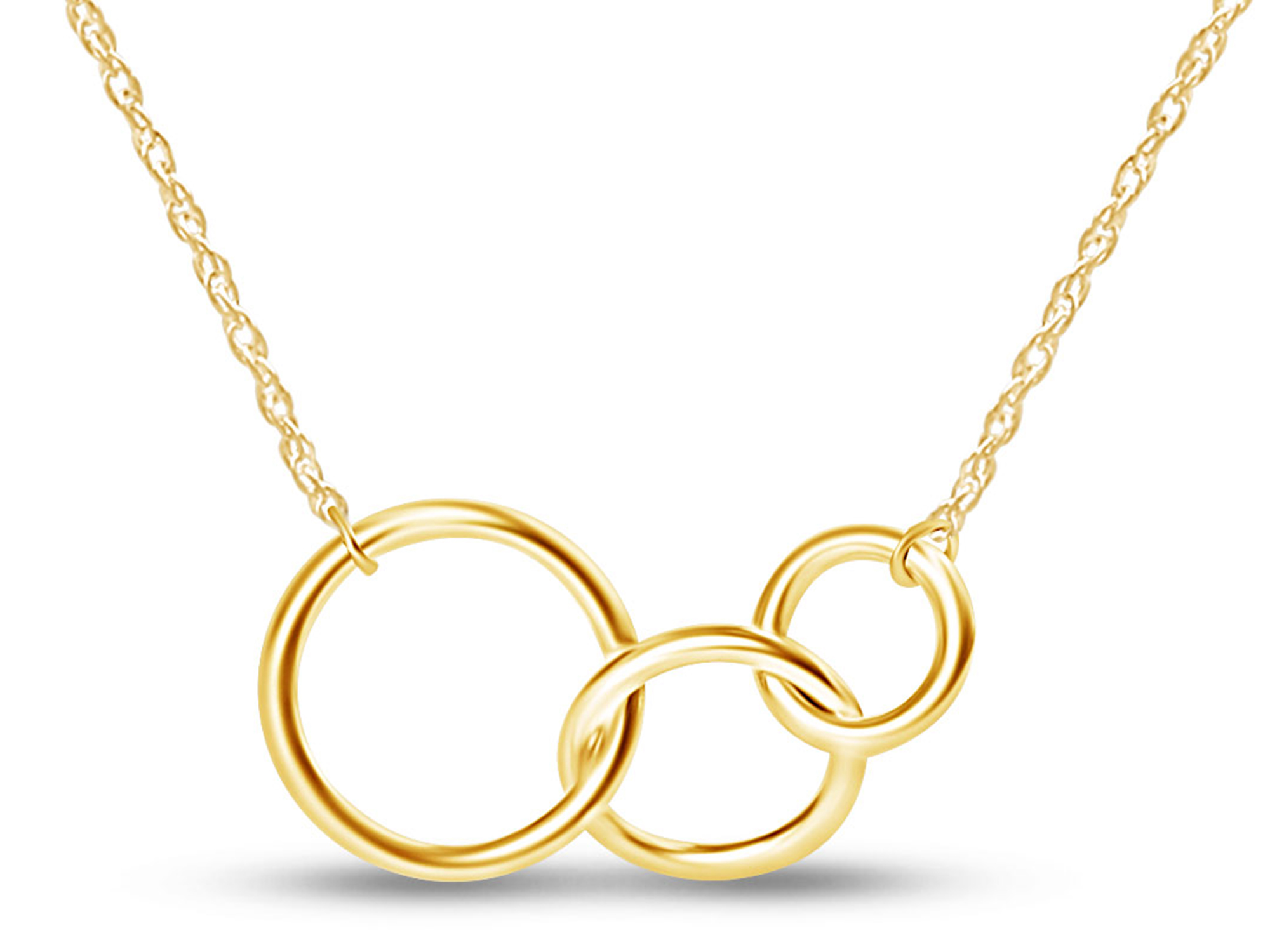 Interlocking Three Infinity Circle Pendant Necklace in 10k Yellow Gold jewelry for Women - image 1 of 1