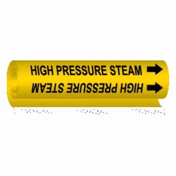 Brady Pipe Marker,High Pressure Steam,Yellow, 5706-I 5706-I