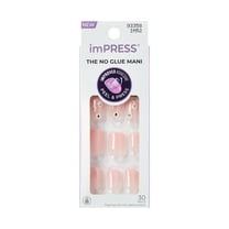 KISS imPRESS Press on Nails, ‘the Beginning’, Pink, Short, Square Oval, 30 Count