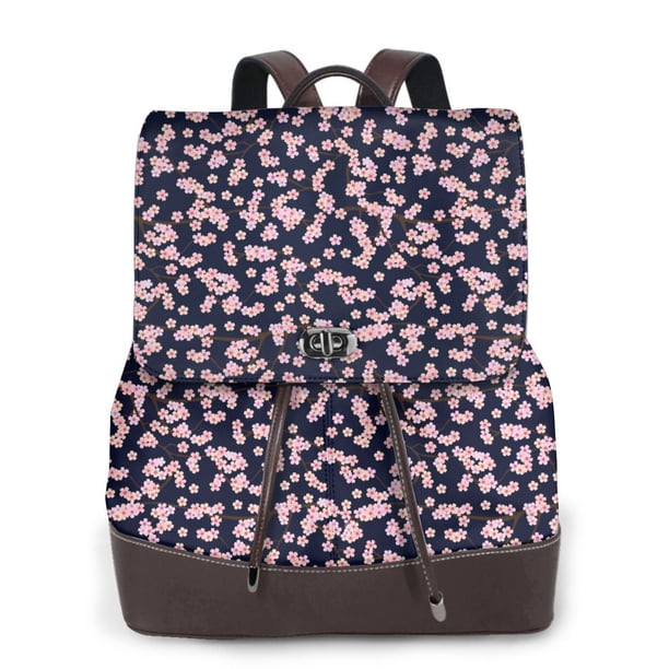 Disketp Flower Mochila de Cuero para Mujer, Bolso de Espalda Antirrobo con Estilo para Viaje, Trabajo y Uso Diario
