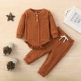 thumbnail image 2 of Odeerbi Baby Bodysuit Layette Set for Toddler Autumn Spring Girls Boys Solid Color 2024 Long Sleeved Jumpsuit Climbing Suit Fart Jacket Jacket Trousers Coffee, 2 of 7