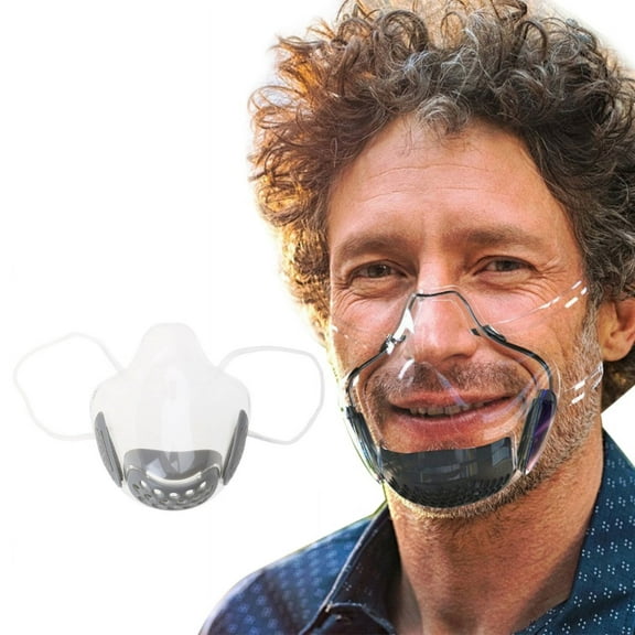 Transparent Face_Shield for Adult,Anti-Fog Clarity Face_Masks Plastic,Visible Clear Face_Mask Breathable Mouth Nose Prot