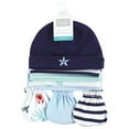 thumbnail image 2 of Hudson Baby Infant Boy Cotton Cap and Scratch Mitten Set, Ocean Friends, 0-6 Months, 2 of 6
