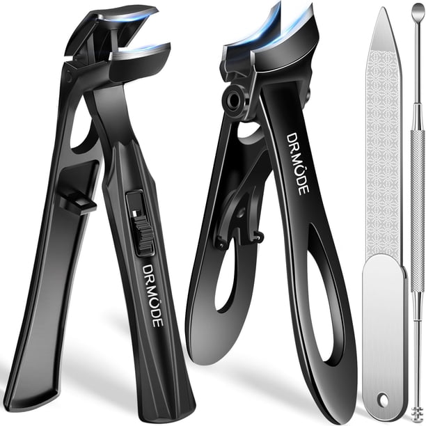 Cortaúñas DRMODE para uñas gruesas para personas mayores, color negro