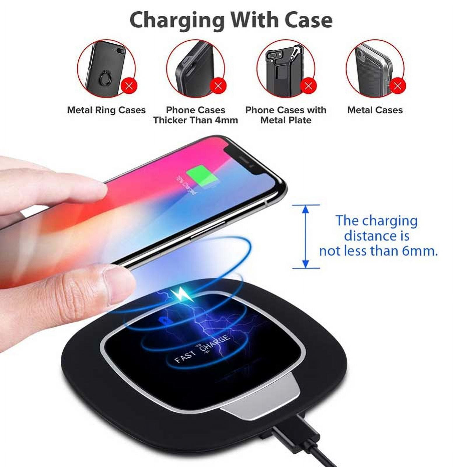 7.5W and 10W Fast Wireless Charger Charging Slim Pad for  T-Mobile iPhone 8 PLUS - AT&T iPhone 8 - Sprint iPhone 8 - Verizon iPhone 8 - T-Mobile iPhone 8 - AT&T Samsung Galaxy S9+