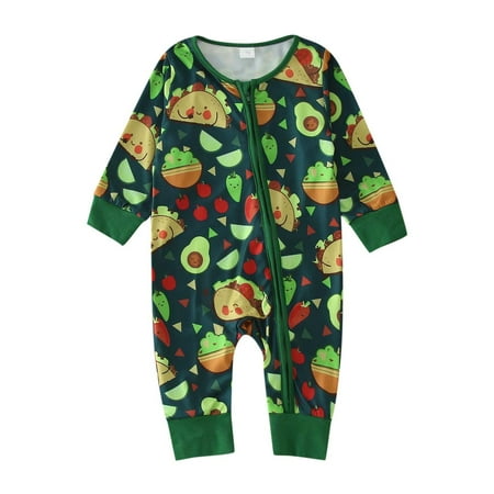 

ZAROYEAX Boys Girls Long Sleeve Cartoon Prints Pullover Romper Jumpsuit Clothes