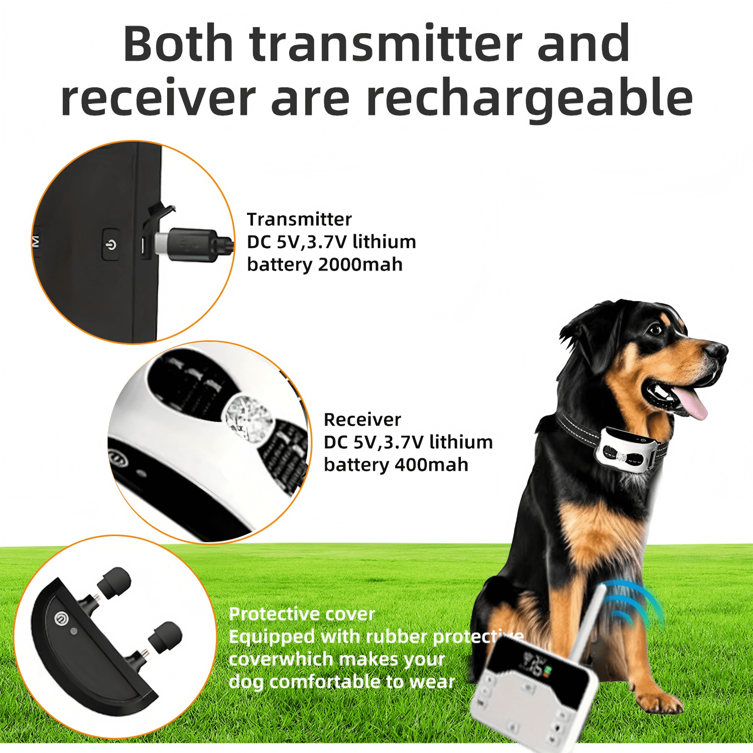 Wireless Dog Fence, Electric Fence System for Dogs, Shock Training Collar, Wireless Pet Boundary Containment System, Waterproof Rechargeable Training Collar for Outdoor,Yard,Campingfor 3 Dogs