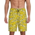 thumbnail image 1 of Balery Banana A Pantalones cortos de pijama de punto de algodón para hombre con cinturilla y bolsillos-Medium, 1 of 6