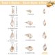 thumbnail image 2 of 1 caja de 16 piezas de 4 estilos de conchas marinas en espiral con diseño de océano y playa, colgantes artesanales con forma de concha y abalorios chapados en oro., 2 of 9