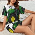thumbnail image 4 of Fotbe big farm tractor Conjunto de Pijama Estampado para Mujer, 2 Piezas, Ropa de Dormir con Camiseta de Manga Corta y Shorts Suaves-4X-Large, 4 of 6