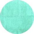 thumbnail image 1 of Ahgly Company Indoor Round Solid Turquoise Blue Modern Area Rugs, 5' Round, 1 of 4