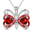 thumbnail image 5 of Juwaliy Red Butterfly Necklace Heart January Birthstone Necklace Garnet Pendant Jewelry Women Daughter Birthday Christmas Mother's Day Gift for Her, 5 of 11