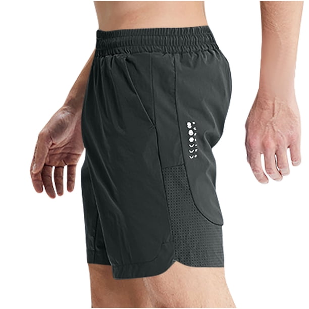 Mens Casual Pantalones Cortos Color Sólido Delgado Ligero Secado de la Condición Física Transparente, Cintura Elástica para Al Aire Libre
