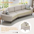 thumbnail image 4 of 3-Seater Modular Sectional Curved Sofa Couch, 111" Upholstered Modern Chenille Lounge Couch with 2 Printed Pillows and Curved Seat for Bedroom Apartment Left Hand Facing(Beige), 4 of 7