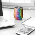 thumbnail image 3 of 12oz Stemless Wine Tumblers Yellow Tie Dye Spiral Pattern Vacuum Insulated Stainless Steel Travel Tumbler Cups Mug with Lid and Straw for Champaign,Cocktail,Beer with Cleaning Brush, 3 of 5