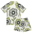thumbnail image 2 of FORMRS Niños Short Sleeve Top and Pants Pajama Set Unisex Satin 2-Piece Sleepwear, Sizes 11-12Y, Retro Flower, 2 of 8
